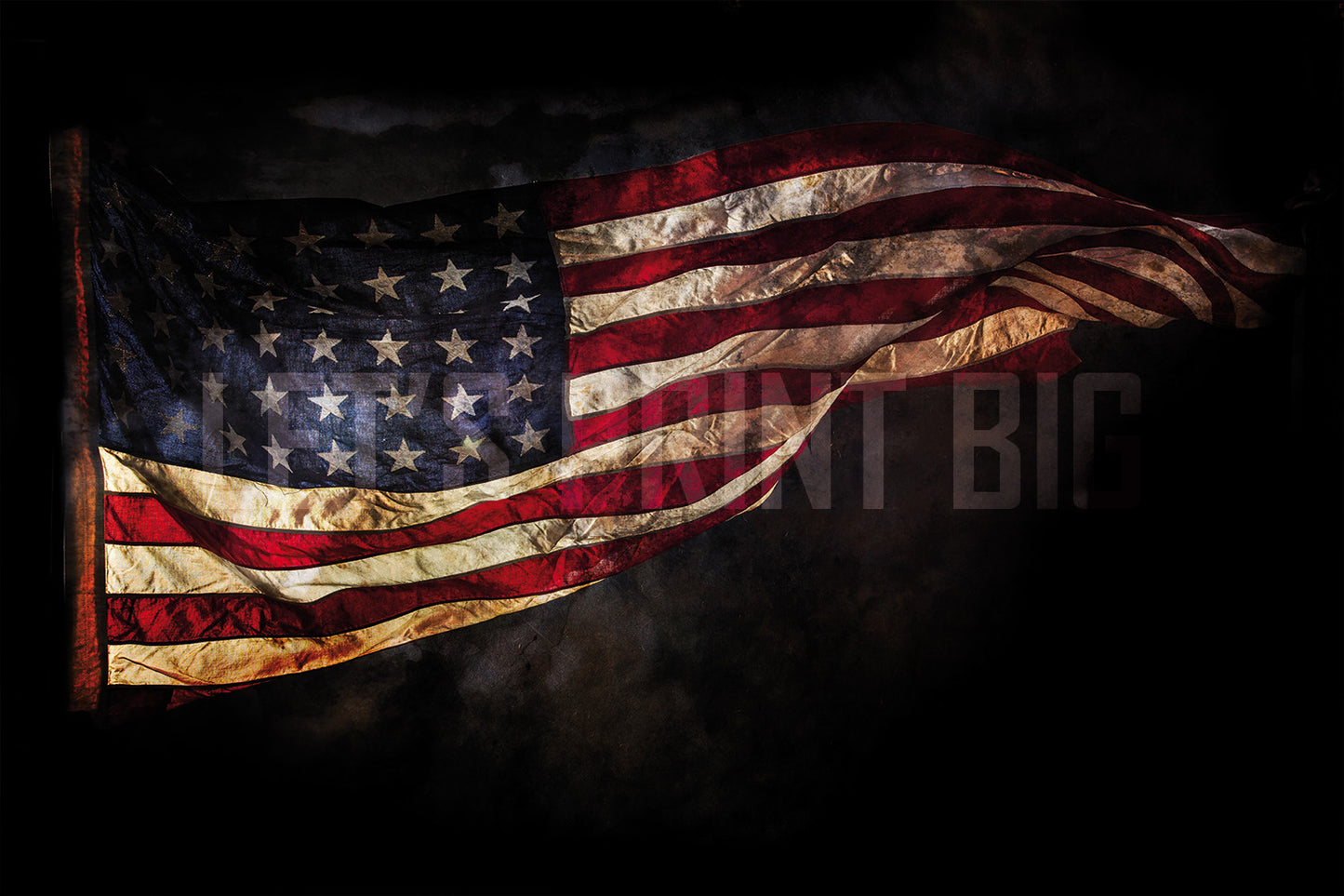 Amazing Vintage Waving American Flag Wallpaper Wall Mural proof