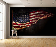 Amazing Vintage Waving American Flag Wallpaper Wall Mural extra room