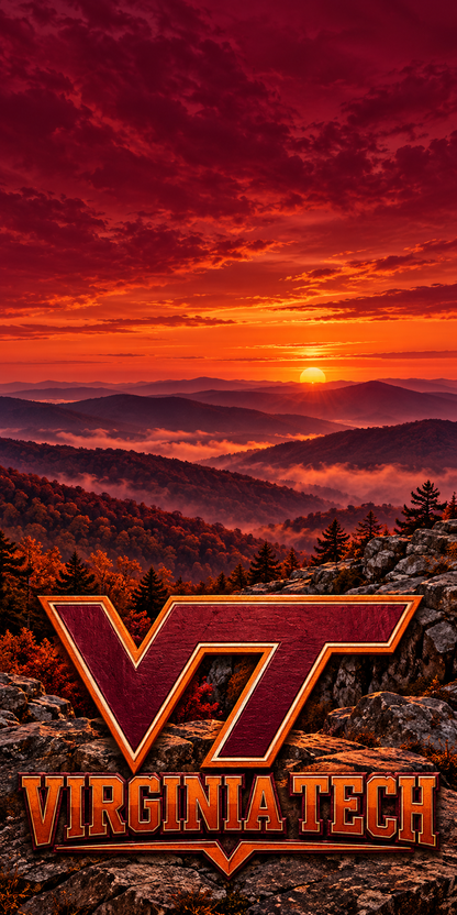 Virginia Tech Hokie Ridge cornhole wrap complete artwork without hole