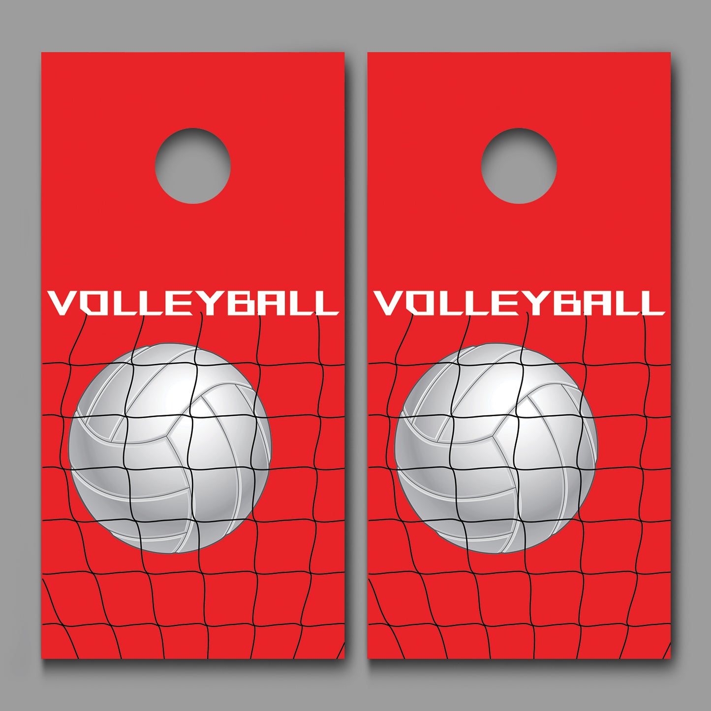 Volleyball in Net Red Corn hole Decal Wraps