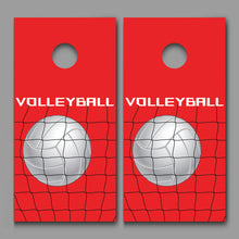 Volleyball in Net Red Corn hole Decal Wraps