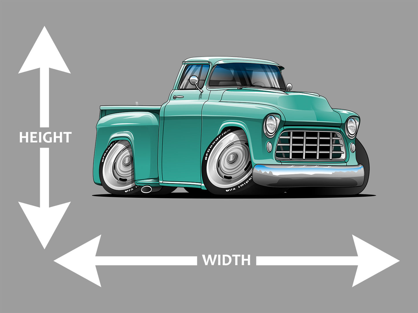 1955 Hot Rod Classic Chevy Pickup Truck Art Wall Decal