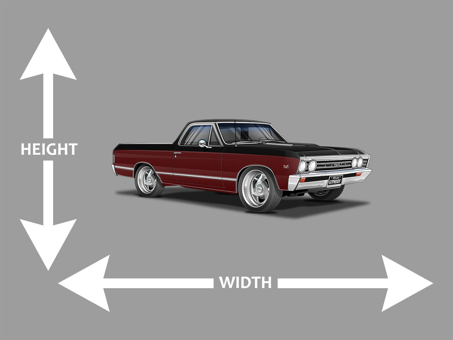 1967 Classic Chevy El Camino Car Art Wall Decal