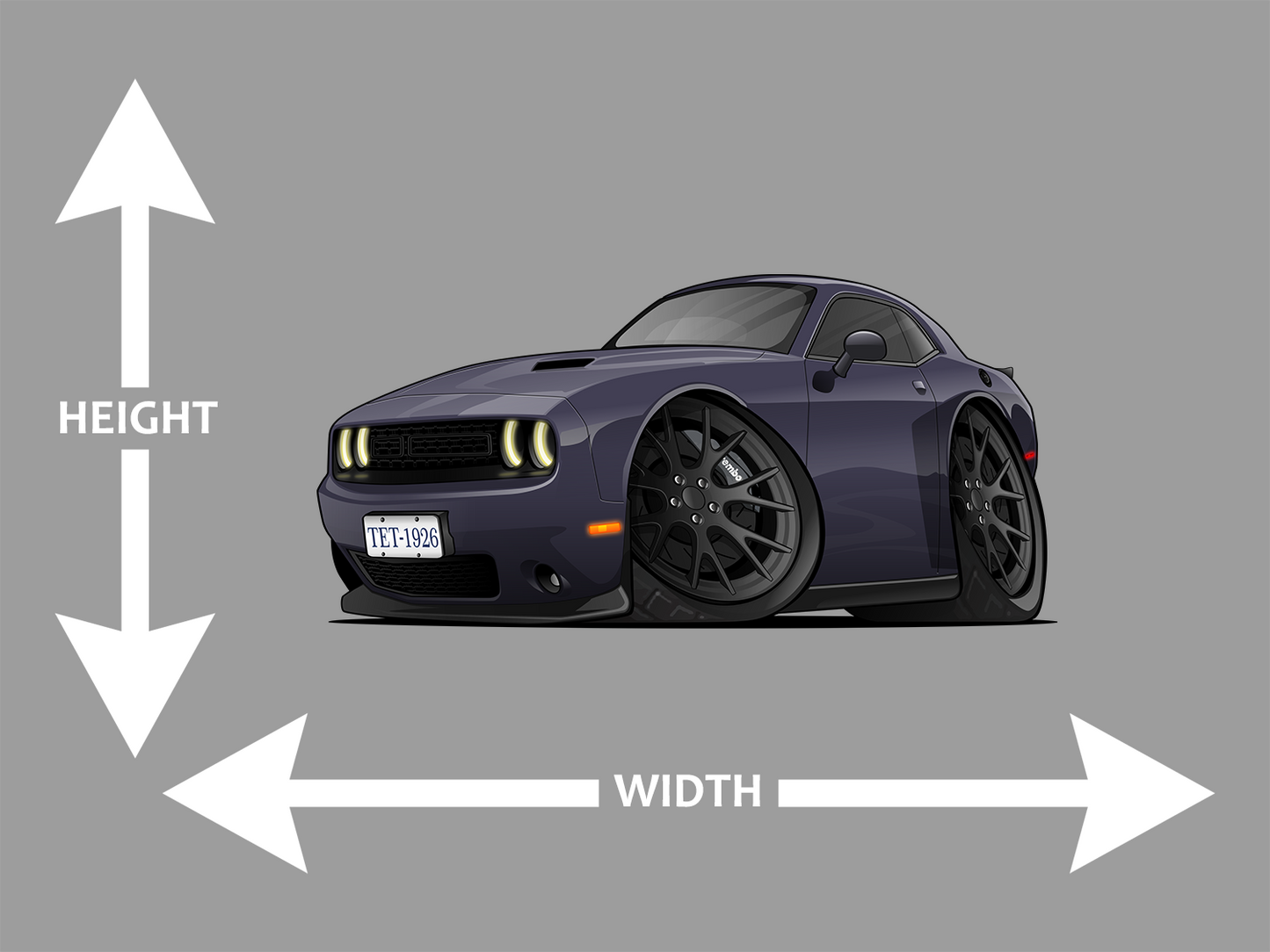 2017 Dodge Challenger Cartoon Hot Rod Car Art Wall Decal