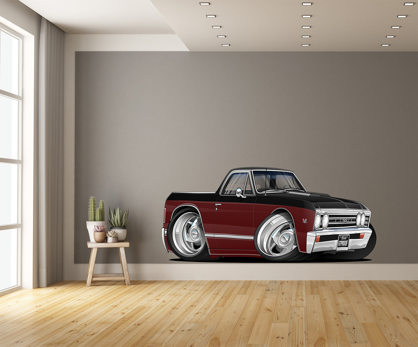 1967 Classic Chevy El Camino Hot Rod Car Art Wall Decal