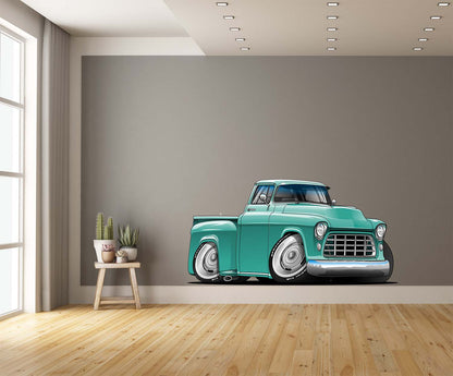 1955 Hot Rod Classic Chevy Pickup Truck Art Wall Decal