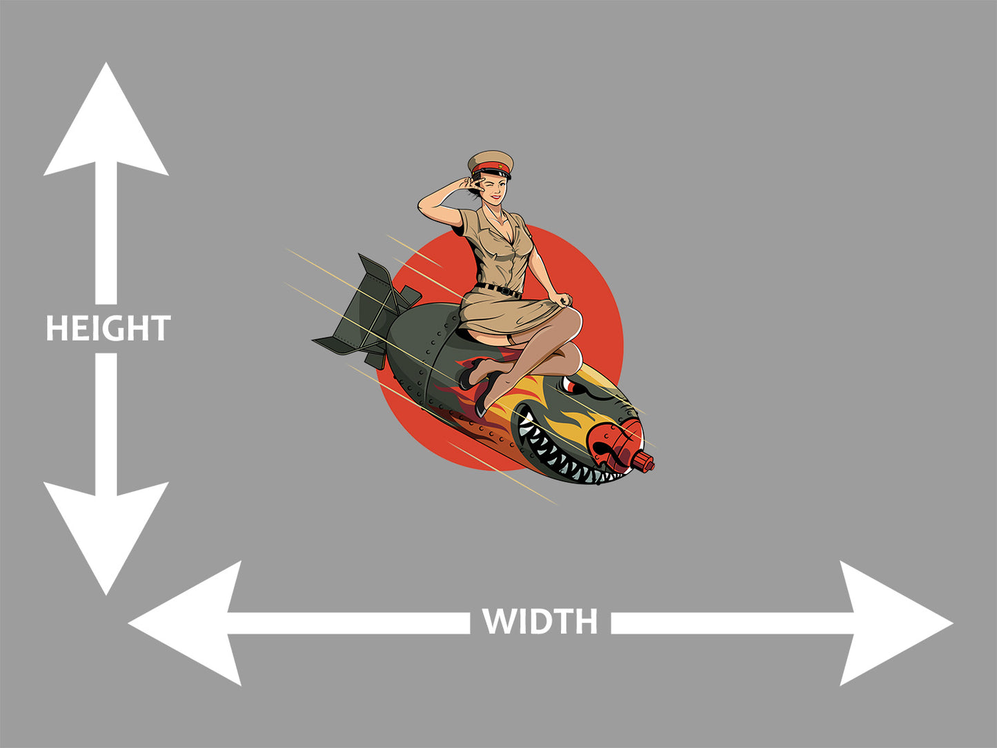 Girl Riding Bomb Wall Art Decal