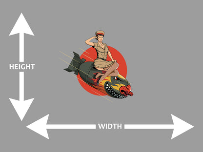 Girl Riding Bomb Wall Art Decal