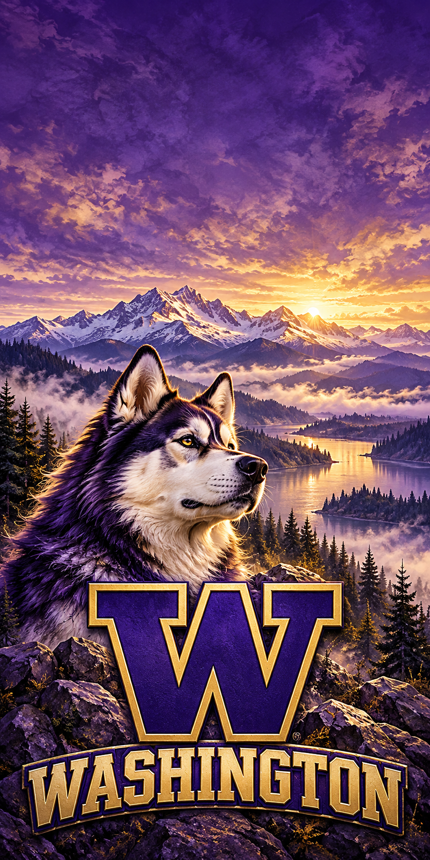 Washington Purple Reign cornhole wrap complete artwork without hole