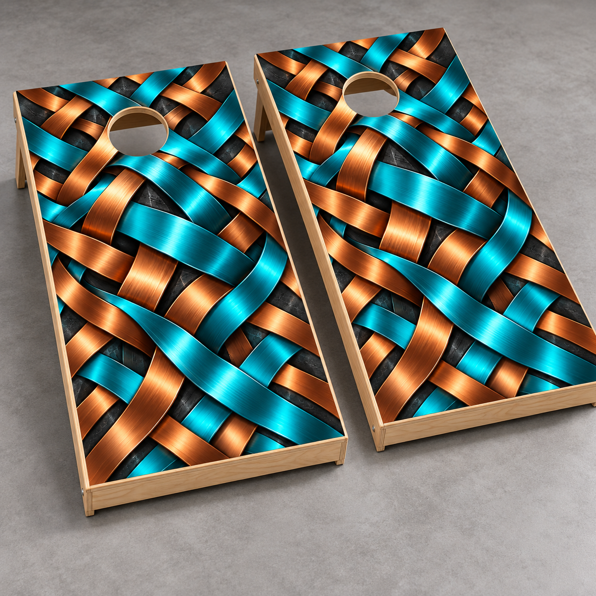 weave optical illusion wrap on two boards; boards not included
