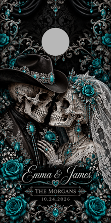 Black Silver Skull Romance 6-inch gray hole-placement proof marker; marker is not printed