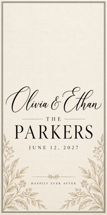 Modern Ivory Personalized Wedding Cornhole Board Wraps sample artwork without hole