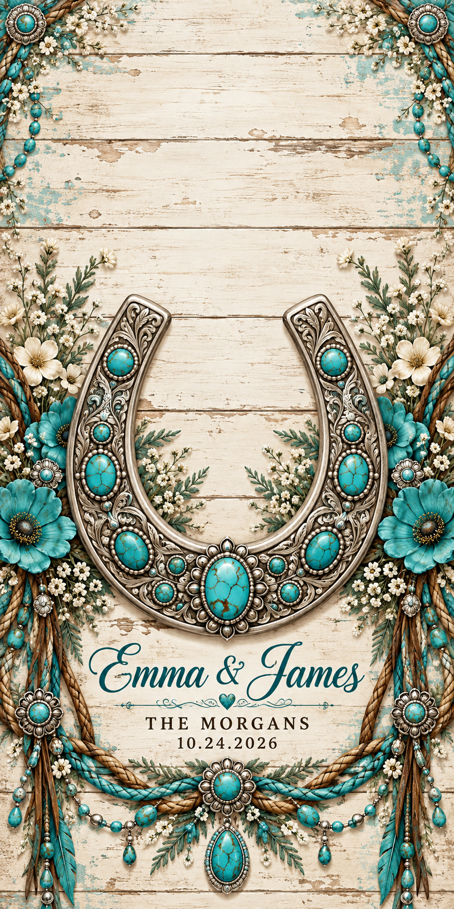 Jeweled Horseshoe Forever sample personalized artwork without hole