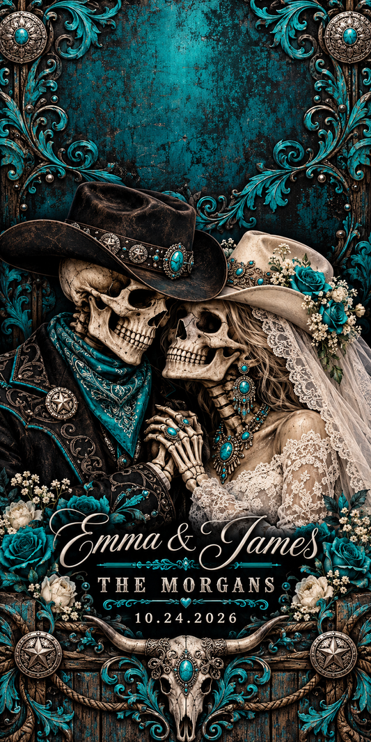 Outlaw Wedding Love sample personalized artwork without hole