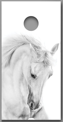 White Horse Print A Design Corn Hole Board Decal Wrap