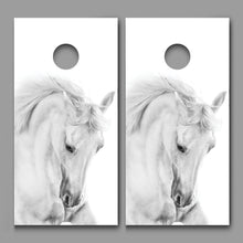 White Horse Print A Design Corn Hole Board Decal Wrap