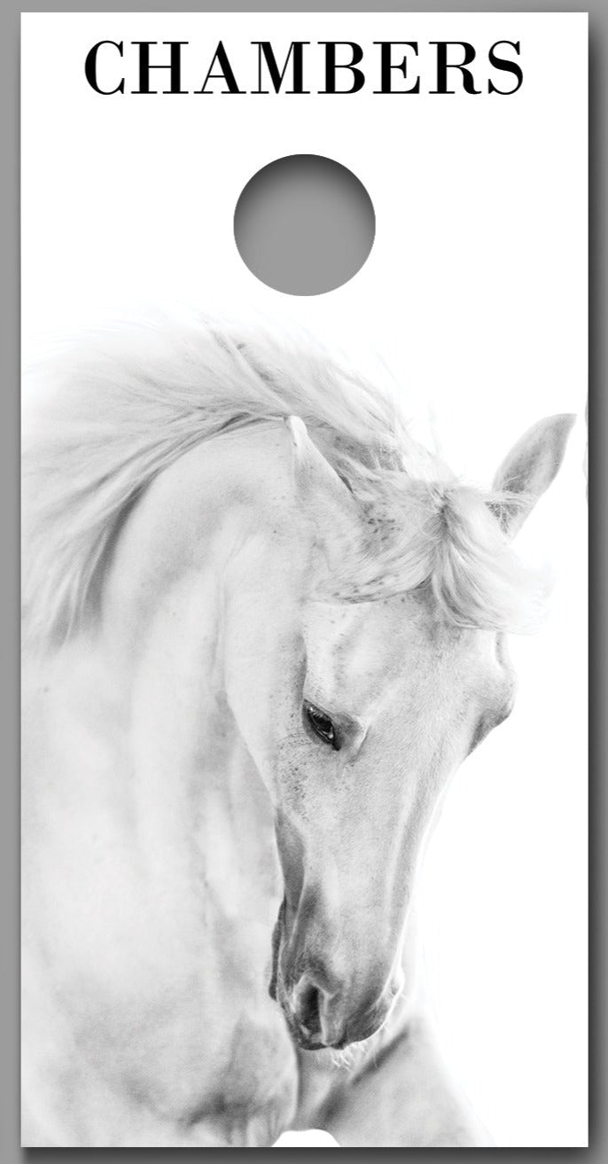 White Horse Print A Customized With Your Last Name Corn Hole Wrap