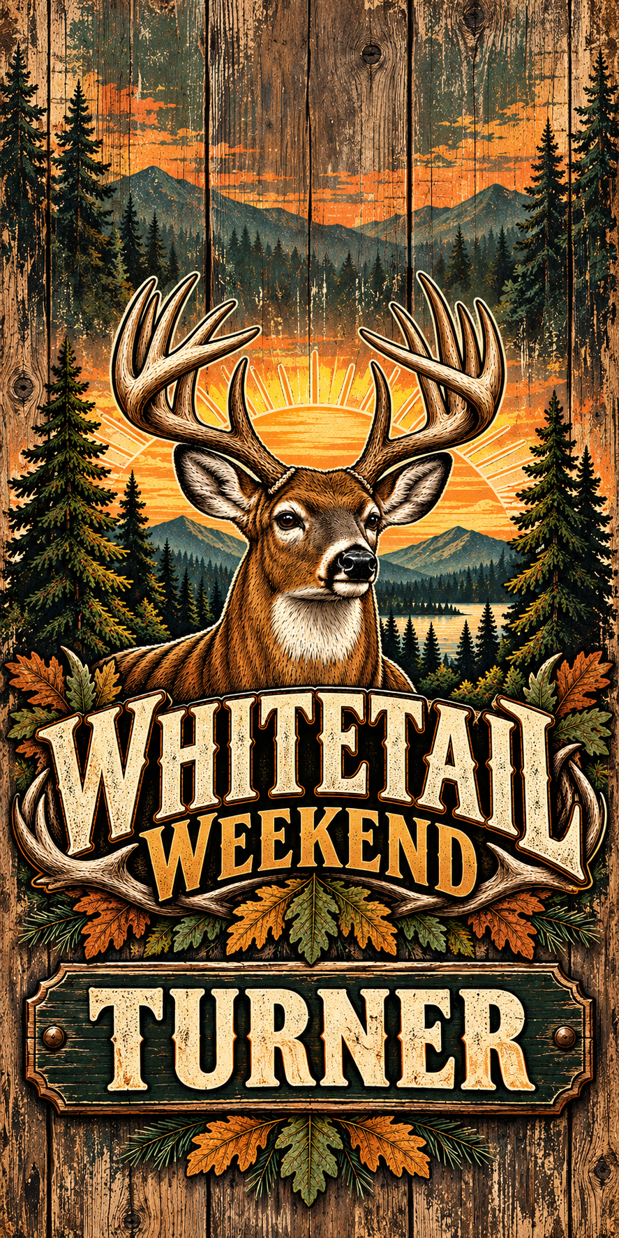 Whitetail Weekend personalized cornhole wraps - flat