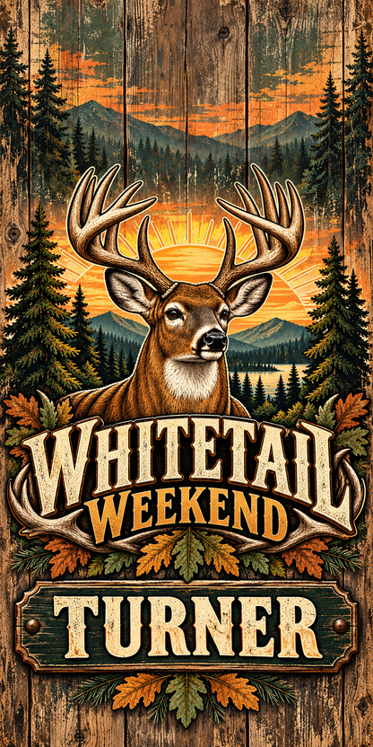 Whitetail Weekend personalized cornhole wraps - flat