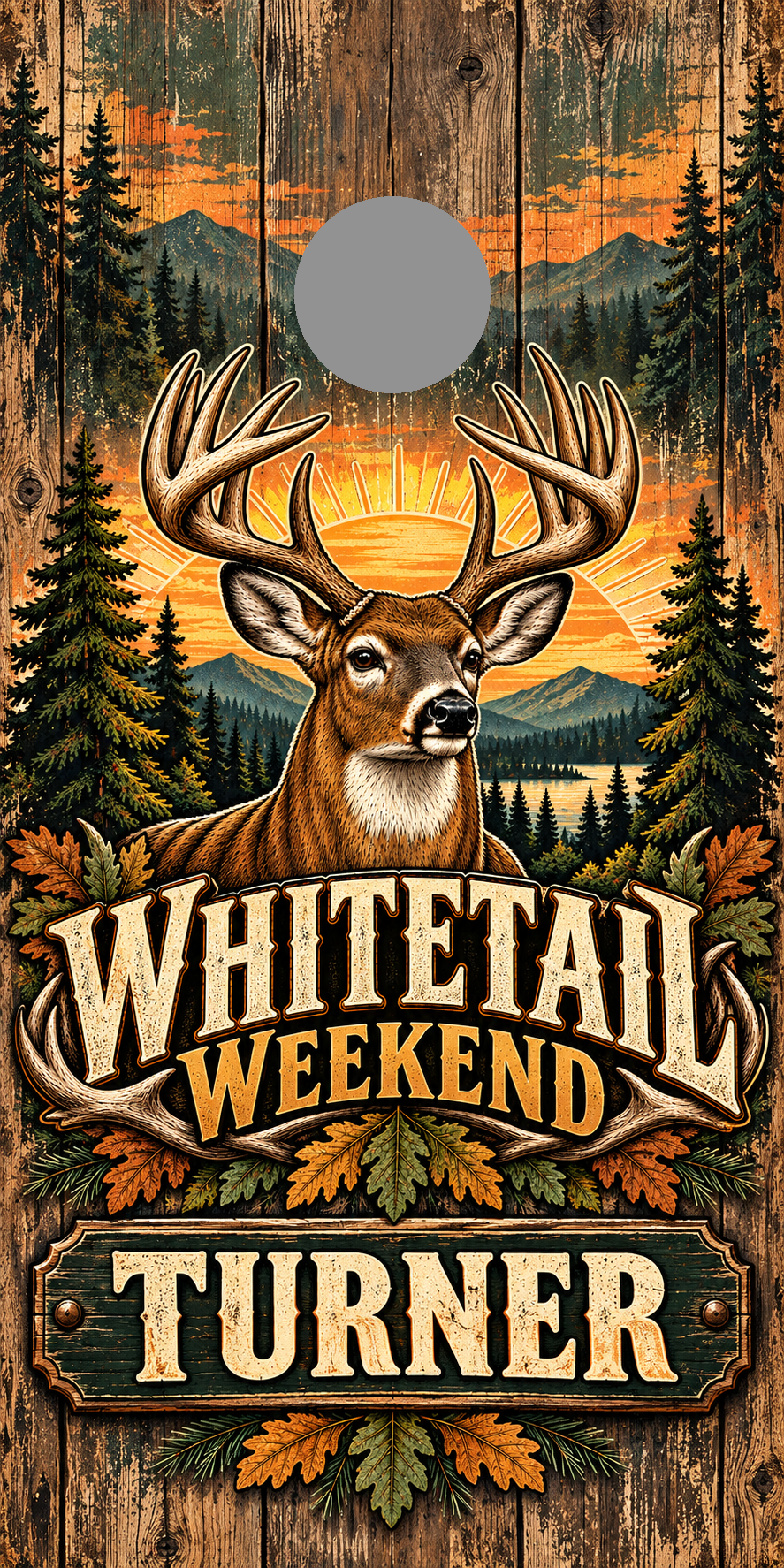Whitetail Weekend personalized cornhole wraps - proof