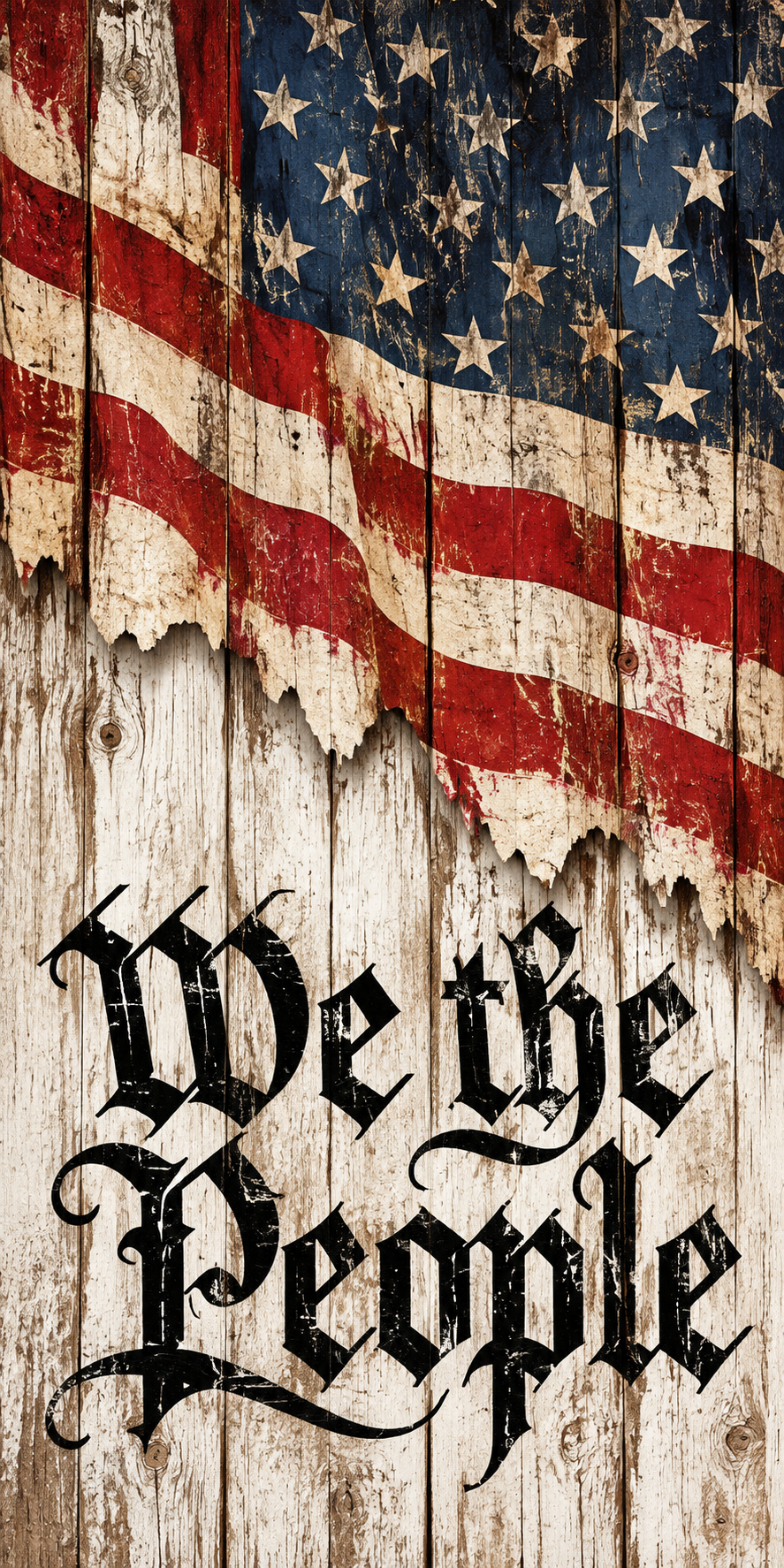 We the People Whitewashed Liberty Cornhole Board Wraps hole-free artwork