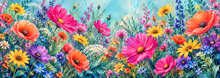 Wildflower Colorburst Desk Mat — colorful full artwork