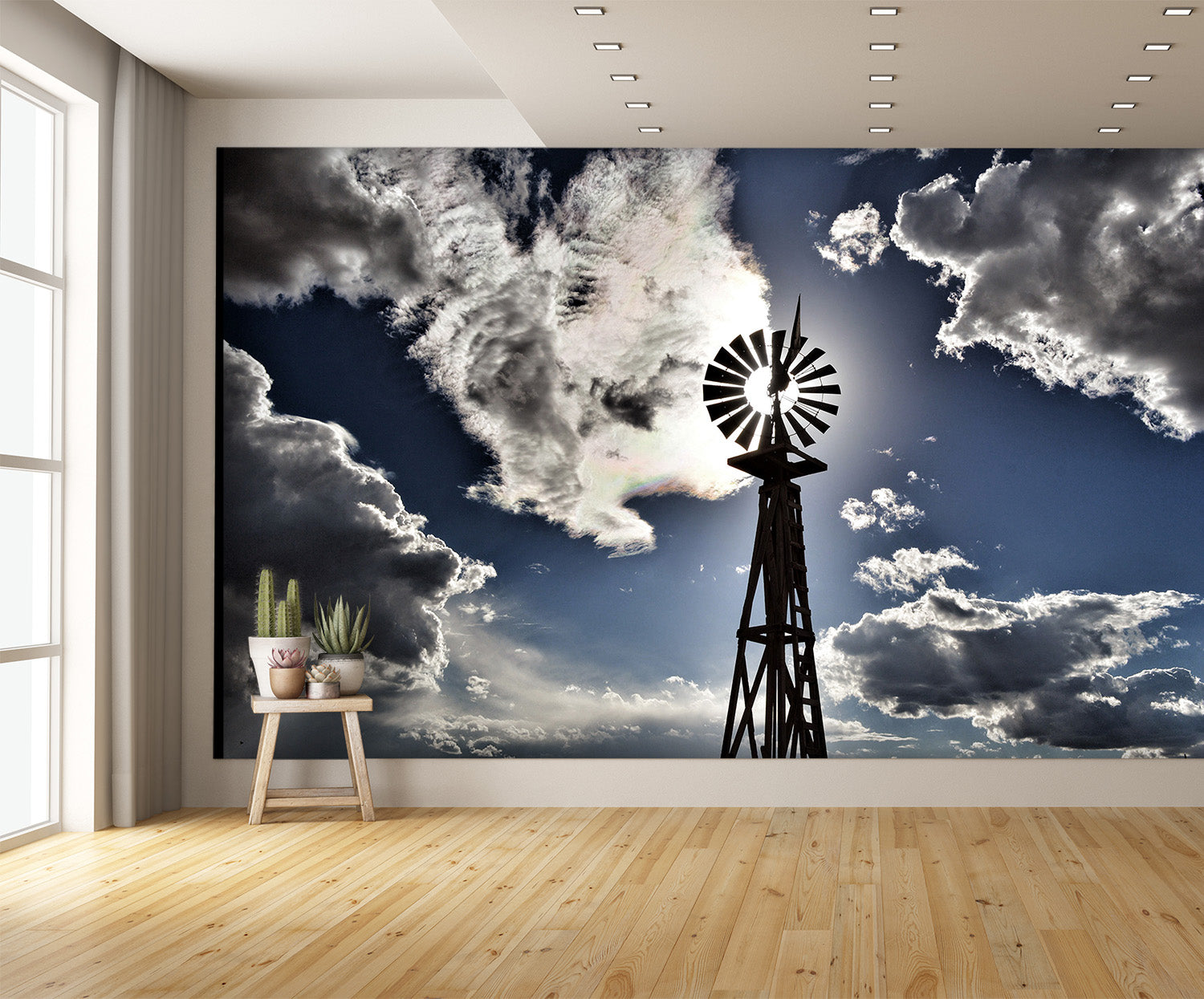Iowa Windmill wallpaper and Clouds Wall Mural Country extra room