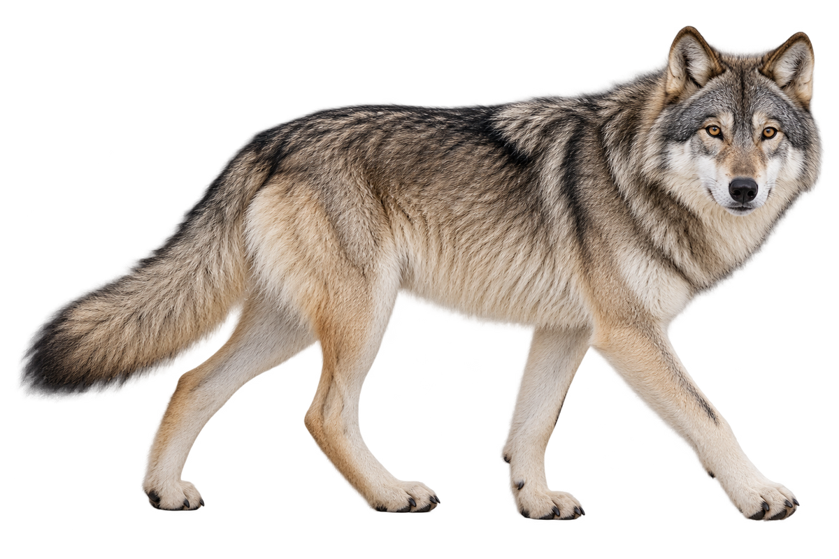 Wilderness Gray Wolf Realistic Large Wall Decal isolated transparent artwork