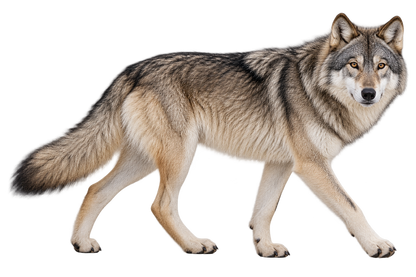 Wilderness Gray Wolf Realistic Large Wall Decal isolated transparent artwork