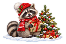 Woodland Christmas Raccoon standalone artwork