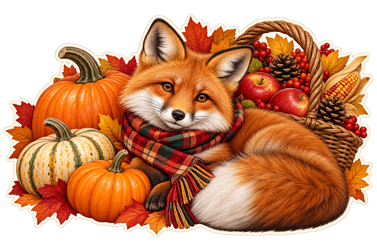 Woodland Thanksgiving Fox standalone