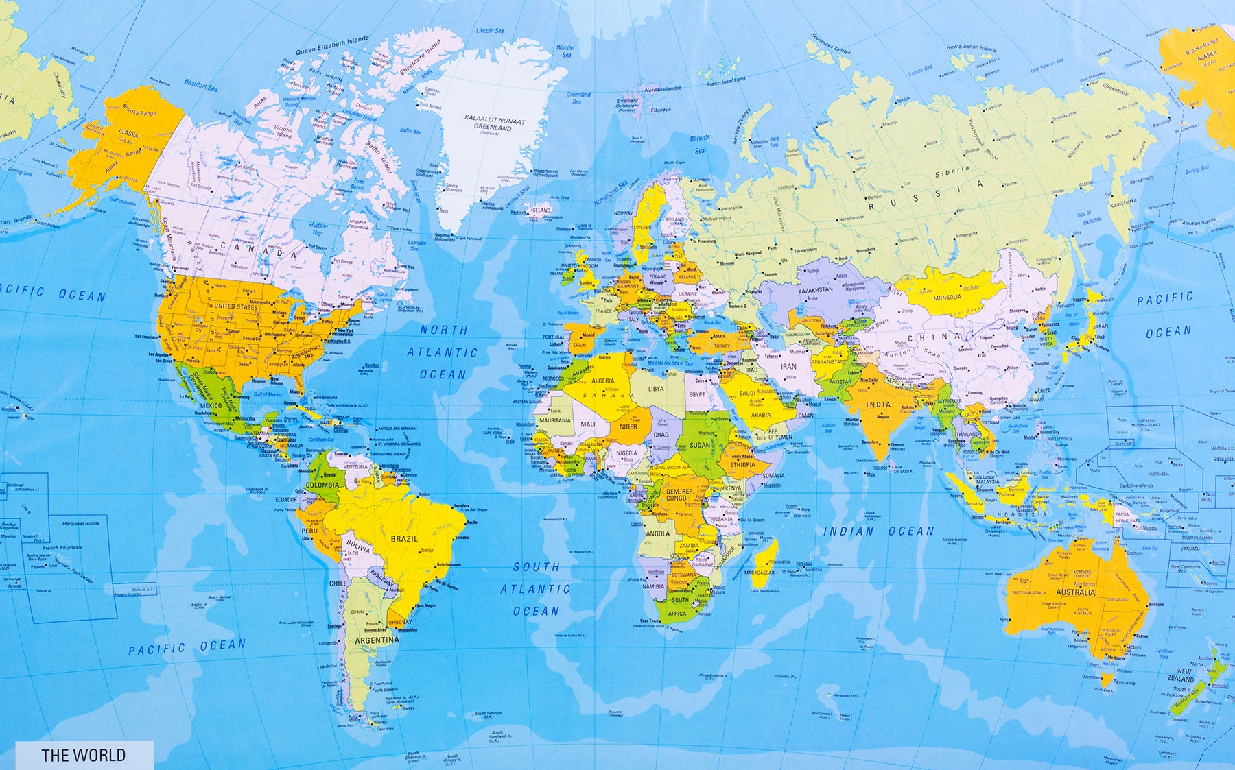 World Map Specific Detailed World Map Wallpaper Wall Mural Large Image – Let's Print Big