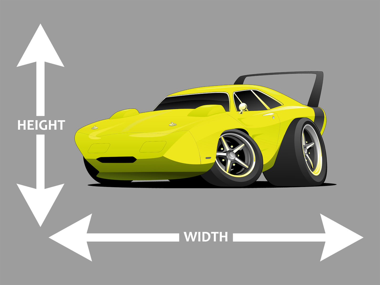 Car Art Plymouth Superbird Man cave Muscle Car Wall Decal height width