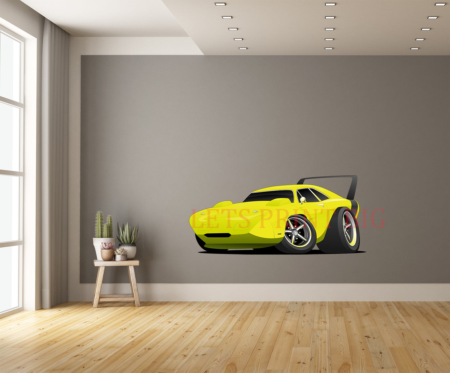 Car Art Plymouth Superbird Man cave Muscle Car Wall Decal mockup