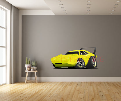 Car Art Plymouth Superbird Man cave Muscle Car Wall Decal mockup