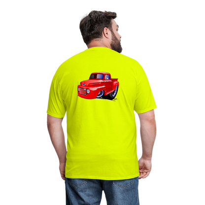Old Red Truck Version B Men's T-Shirt - safety green
