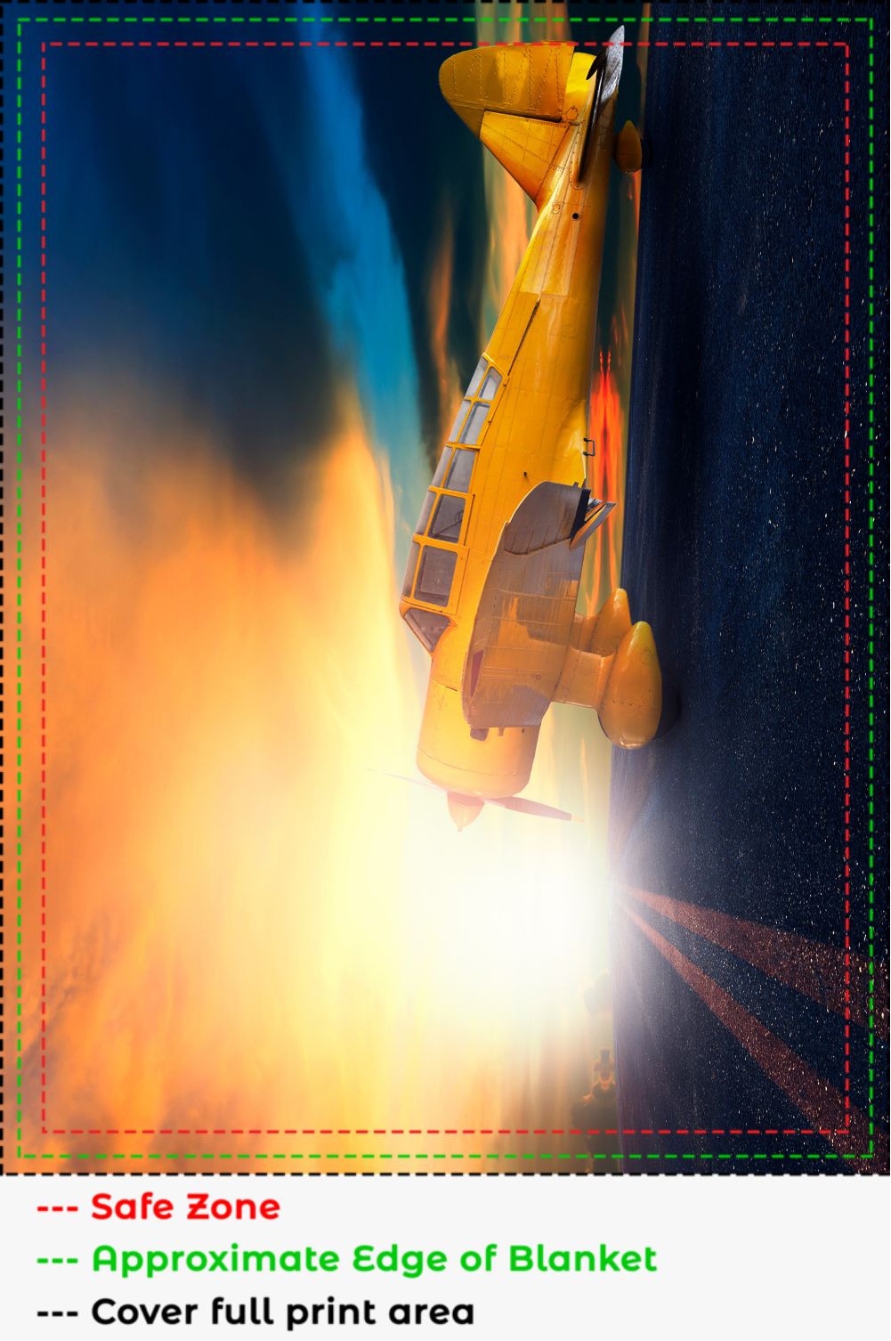 Road Biplane Sunset Blanket