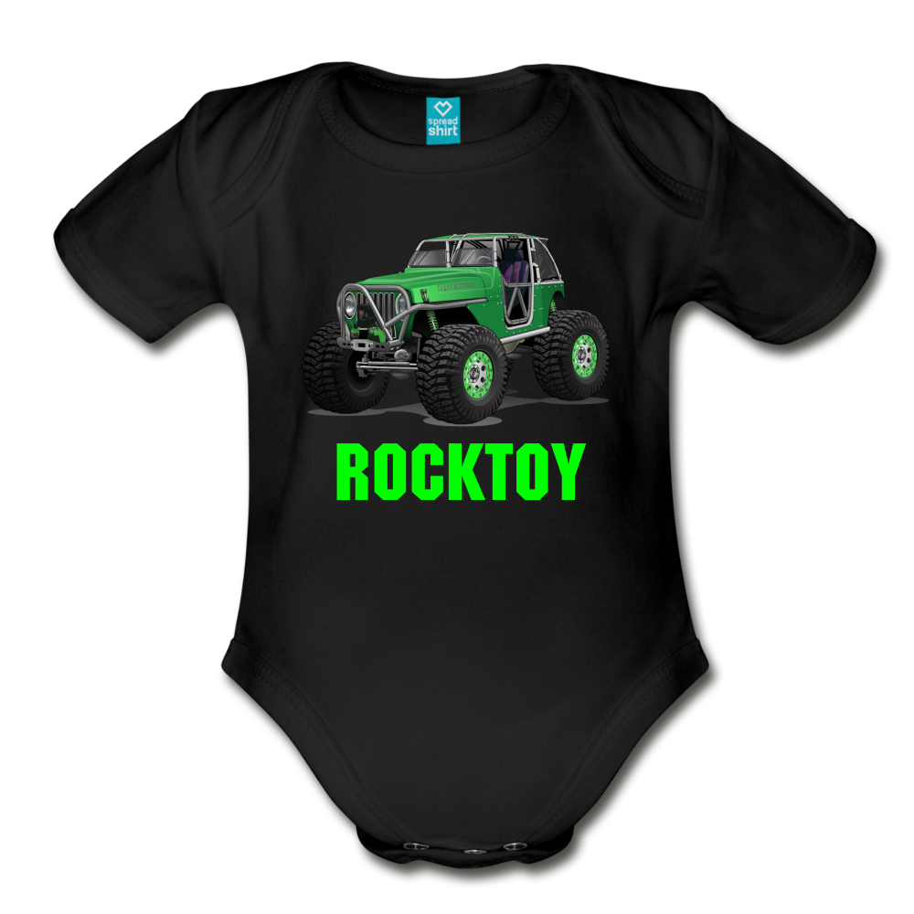 Organic Short Sleeve Baby Bodysuit - black