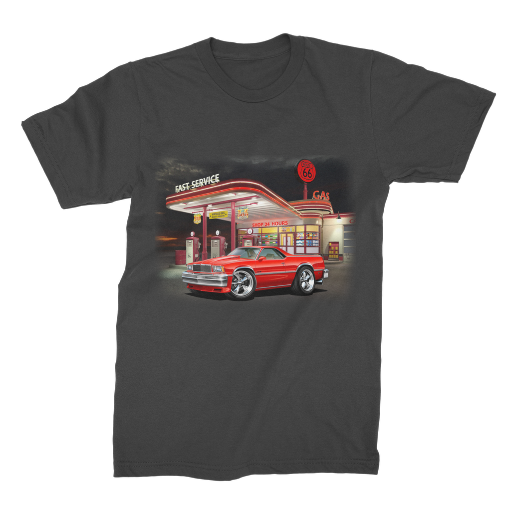 1978 El Camino Gas Station Route 66 Premium Jersey Men's T-Shirt