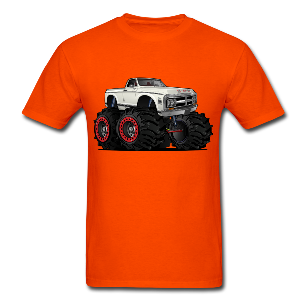 1972 GMC 4X4 Monster Pickup Truck Car Art Men's T-Shirt - orange