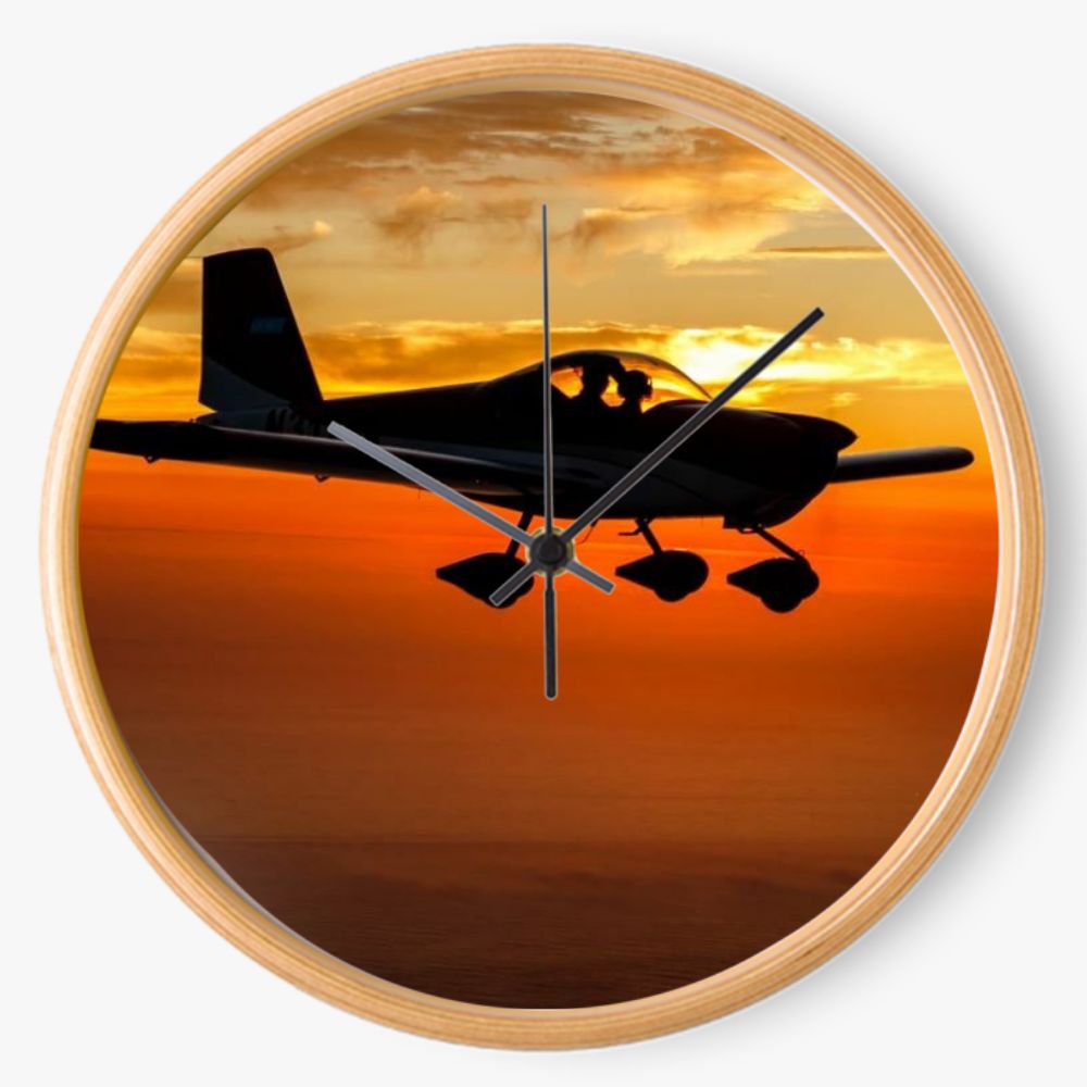 RV-12 Sunset Flight 10 inch wall clock