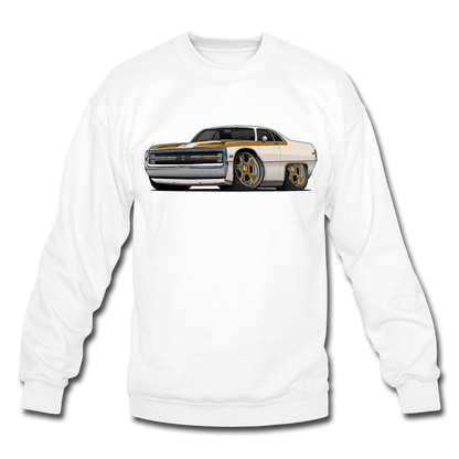 1970 Chrysler 300 Hurst Car Art Crewneck Sweatshirt - white
