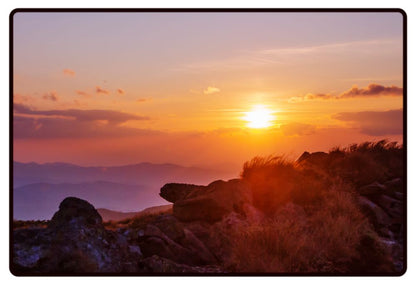 Sunset In the Mountains Desk Mat