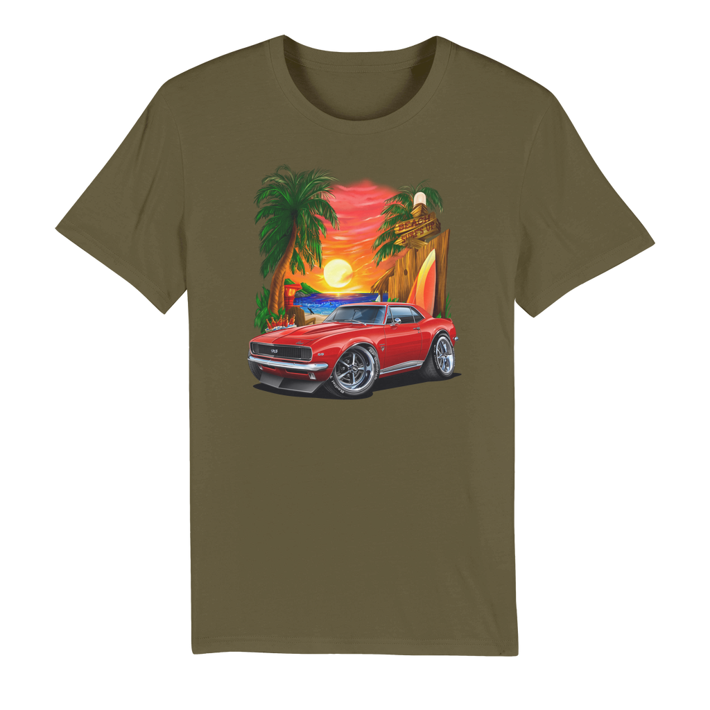 1967 Camaro SS Margaritaville Beach Car Art Organic Jersey Adult T-Shirt