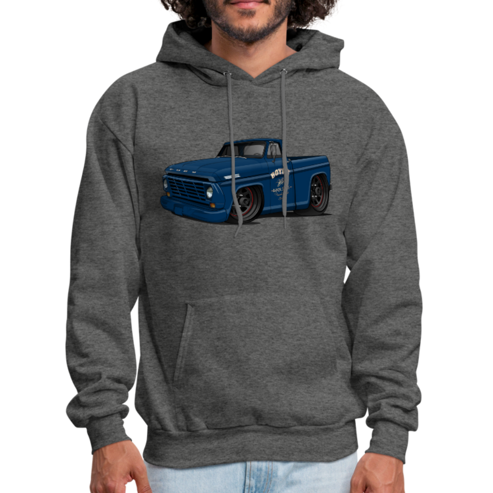 1967 Blue Ford F-100 Men's Hoodie - charcoal gray