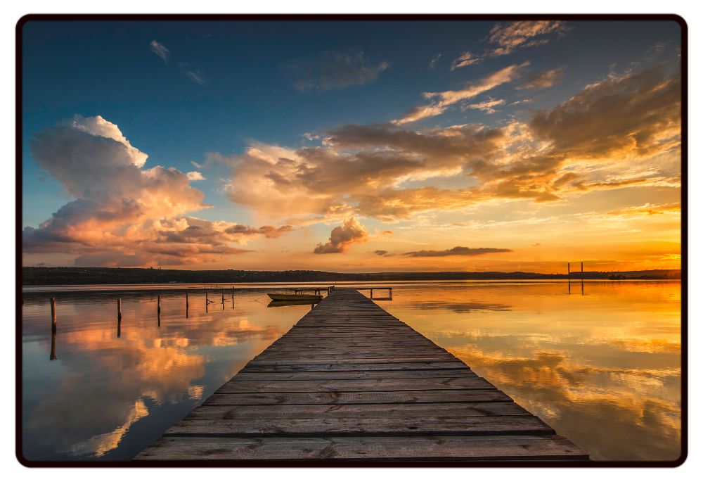 Lake Sunsets Desk Mat