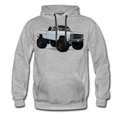 White Chevrolet 4x4 Crew Cab Pickup Truck Men’s Premium Hoodie - heather gray