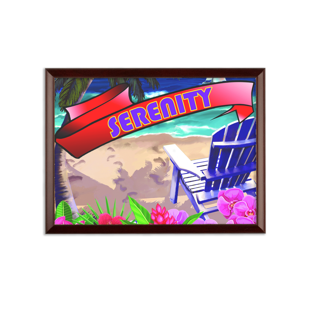 Serenity Beach Banner Design Sublimation Wall Plaque