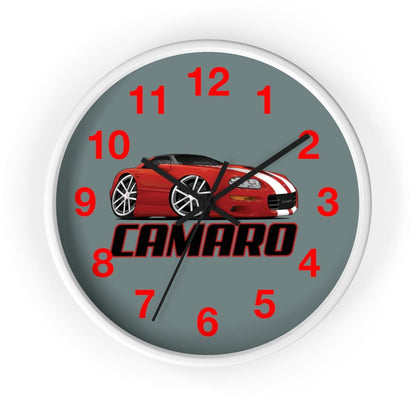 4th Generation Camaro Red White Stripes Wall clock