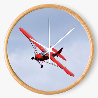 Red Piper Cub 10 inch wall clock
